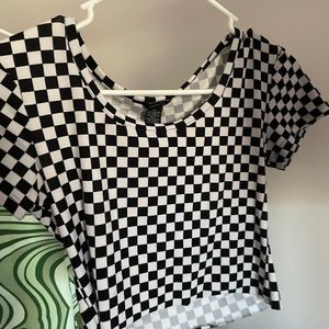 checkered crop top
